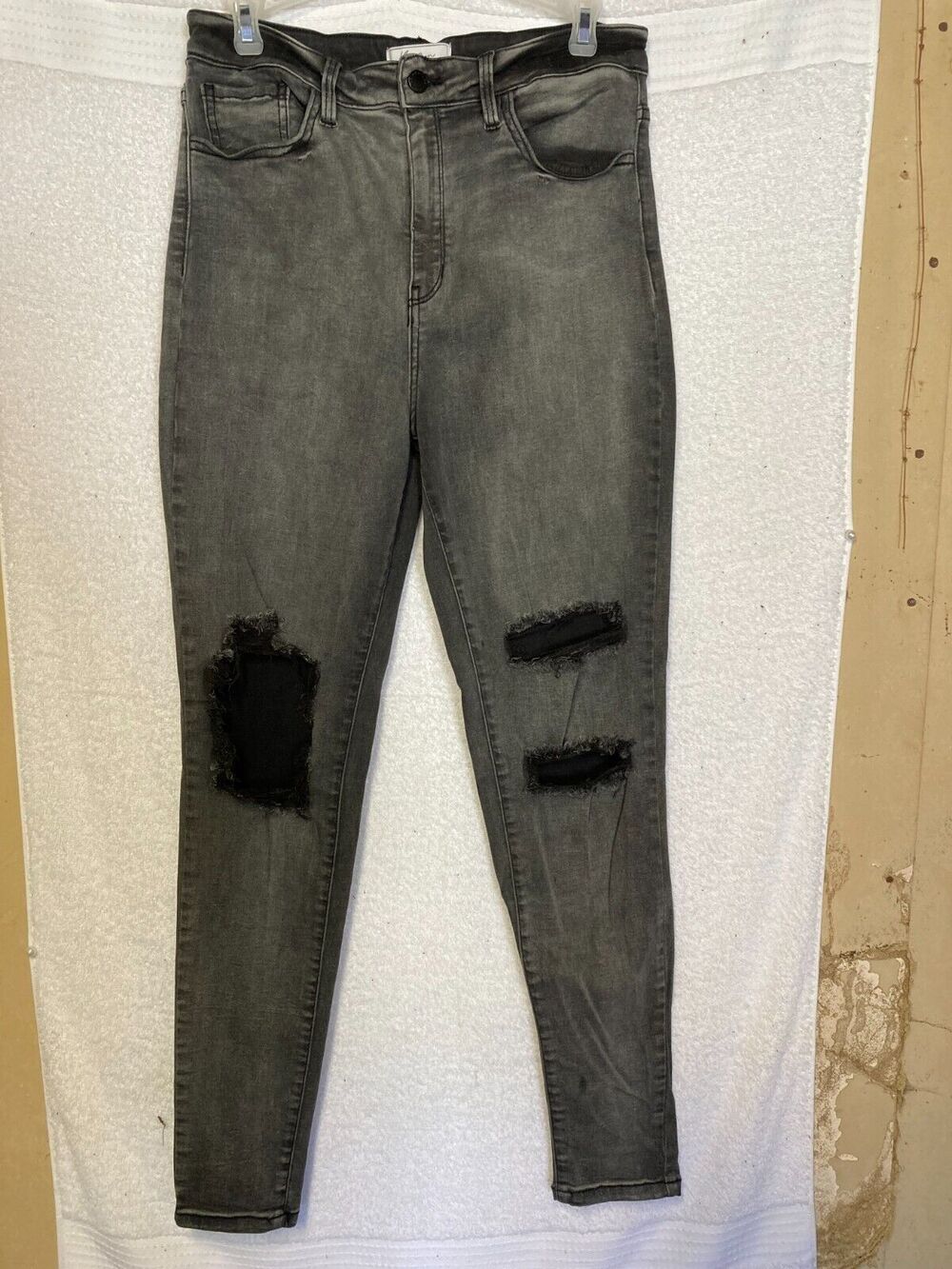 KanCan Women's Ultra High Rise Skinny VBK1607S Jeans Pants 29 Dark Gray/Black